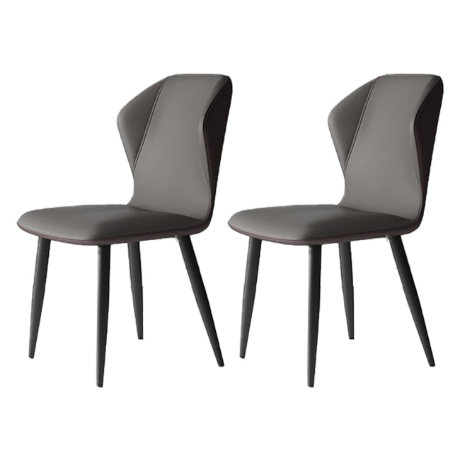 Chaises de salle à manger sans accoudoirs rembourrées à oreilles, chaises d'appoint avec pieds en métal