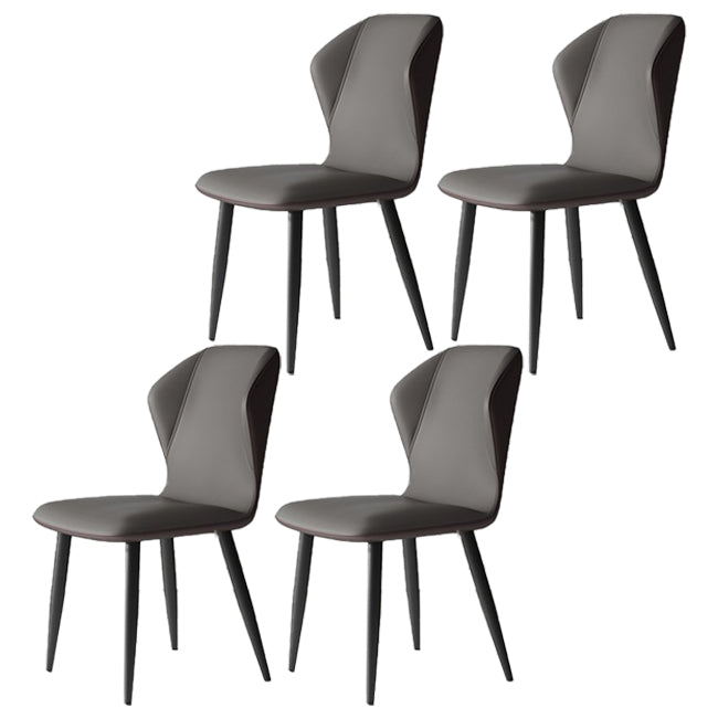 Chaises de salle à manger sans accoudoirs rembourrées à oreilles, chaises d'appoint avec pieds en métal