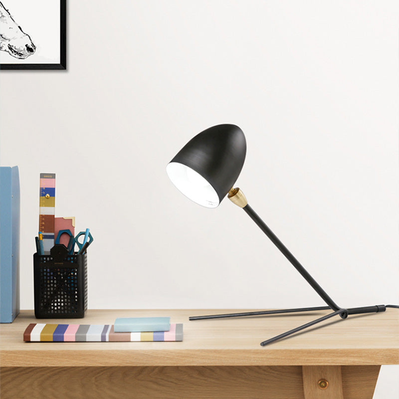 Contemporain 1 Head Task Lighting Black Dome Reading Livre Light with Metal Shade