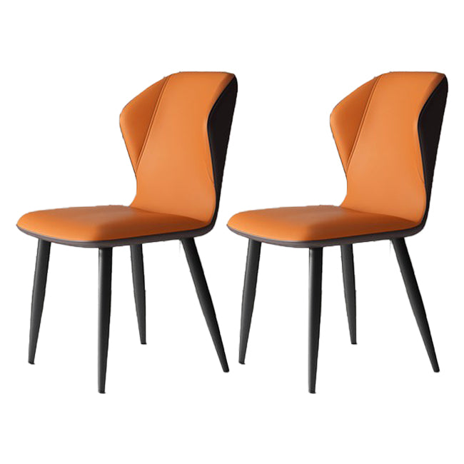 Chaises de salle à manger sans accoudoirs rembourrées à oreilles, chaises d'appoint avec pieds en métal