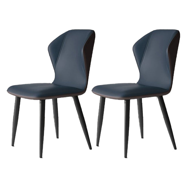 Chaises de salle à manger sans accoudoirs rembourrées à oreilles, chaises d'appoint avec pieds en métal