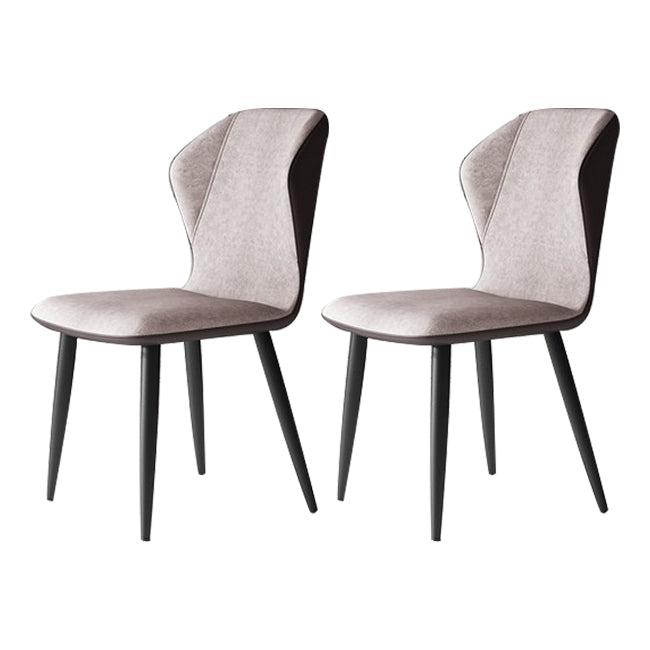 Chaises de salle à manger sans accoudoirs rembourrées à oreilles, chaises d'appoint avec pieds en métal