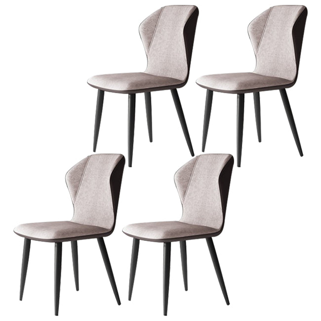 Chaises de salle à manger sans accoudoirs rembourrées à oreilles, chaises d'appoint avec pieds en métal