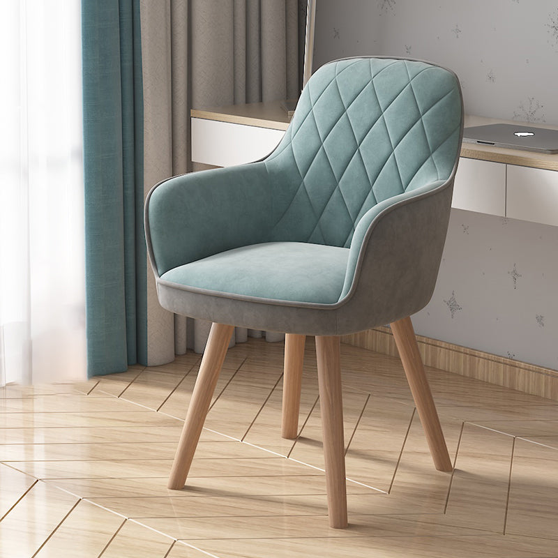 Fauteuil de salle à manger rembourré Fauteuil à dossier solide avec pieds en bois (Ensemble de 2)