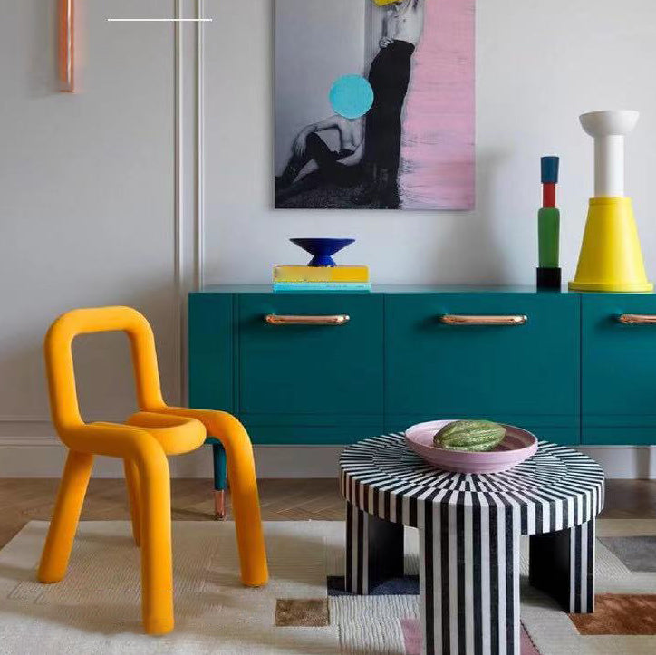 Sillas de terciopelo de estilo moderno, silla de comedor con parte trasera abierta, para cocina