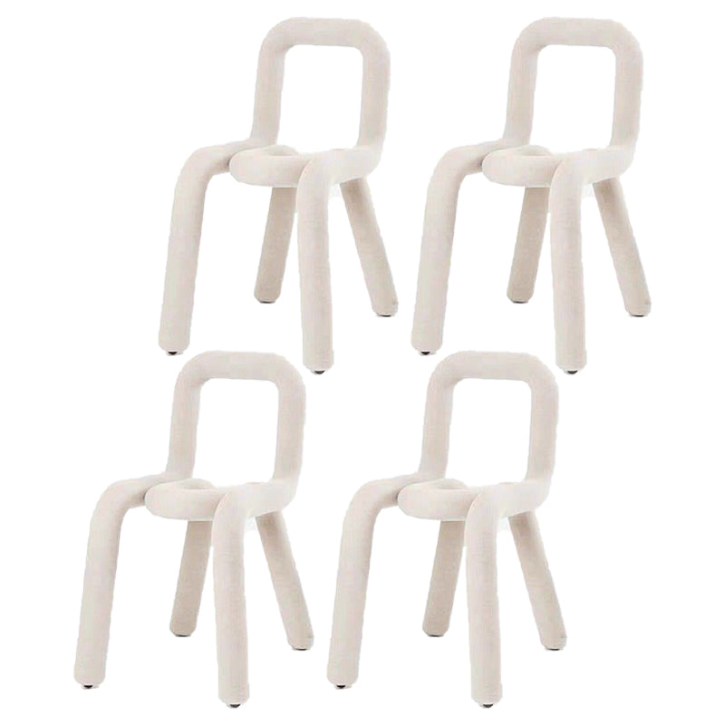 Sillas de terciopelo de estilo moderno, silla de comedor con parte trasera abierta, para cocina