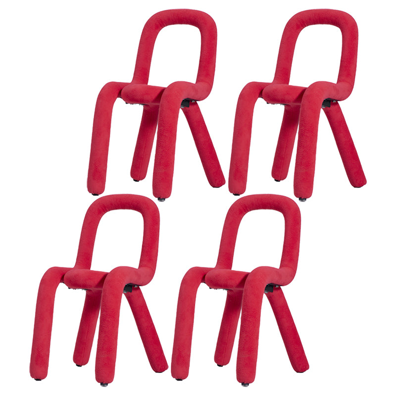 Sillas de terciopelo de estilo moderno, silla de comedor con parte trasera abierta, para cocina