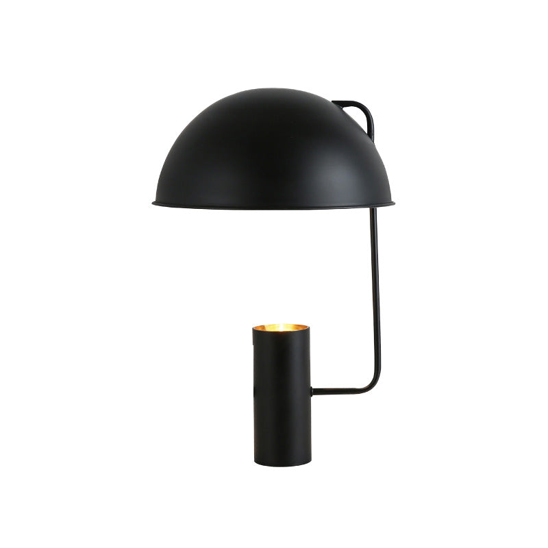 Lámpara de mesa de noche Hemisphere, luz de libro de lectura de 1 bombilla de metal contemporáneo en negro
