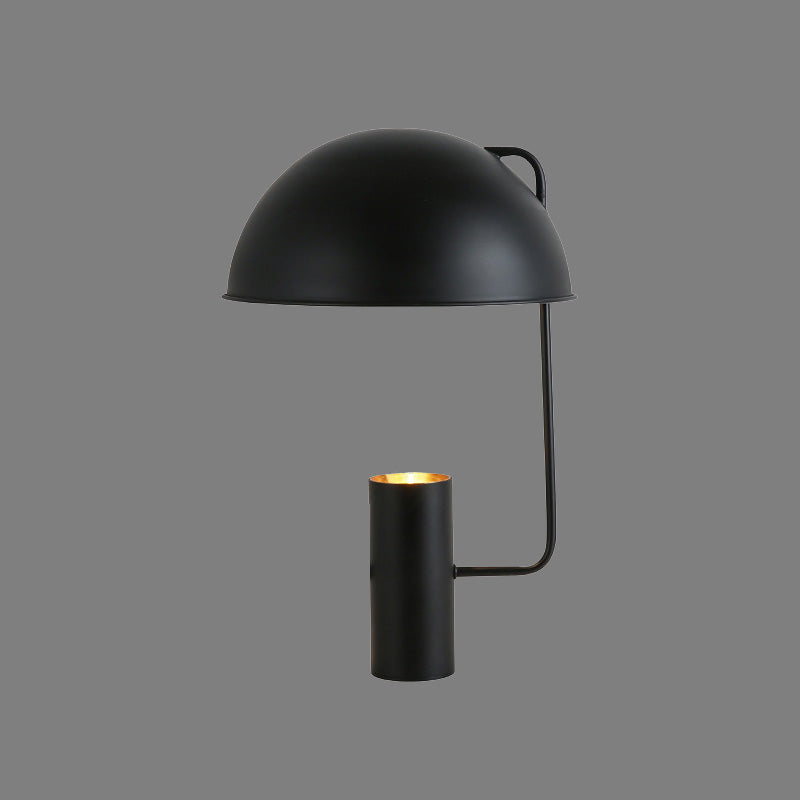 Lámpara de mesa de noche Hemisphere, luz de libro de lectura de 1 bombilla de metal contemporáneo en negro