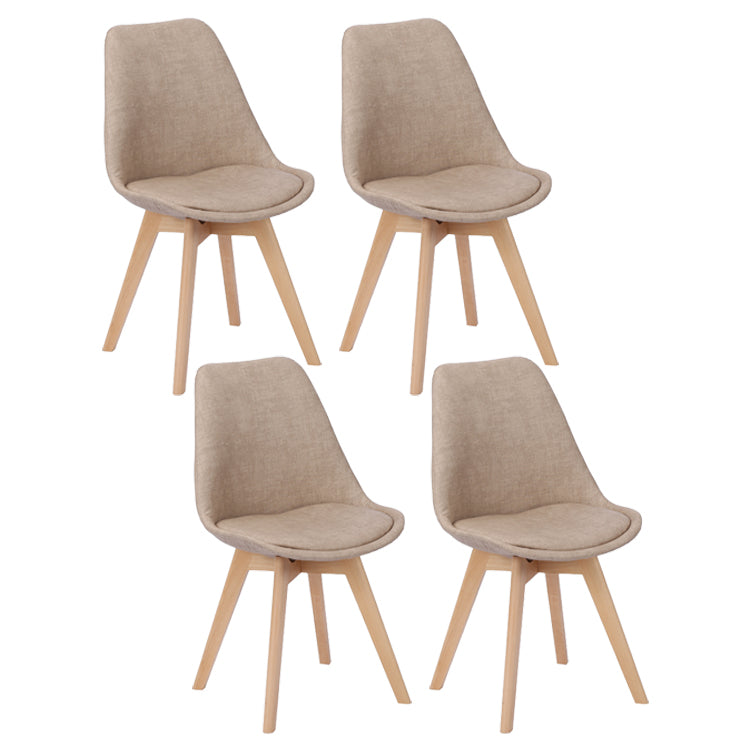 Scandinavian Restaurant Upholstered Side Chair Matte Finish Parsons Dining Chair