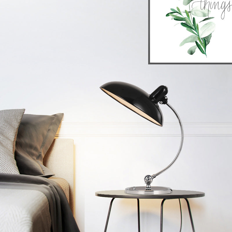 1 hoofd eetkamer taak licht modern zwart kleine bureaulamp met platte metalen schaduw