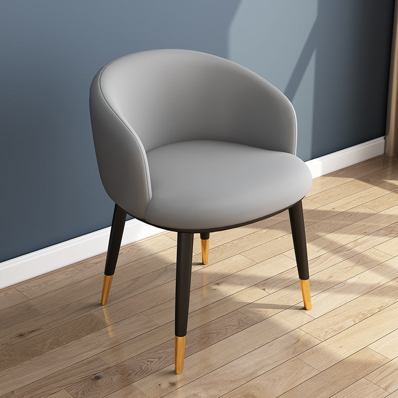 Silla lateral escandinava interior Silla de comedor tapizada de metal con respaldo Parsons