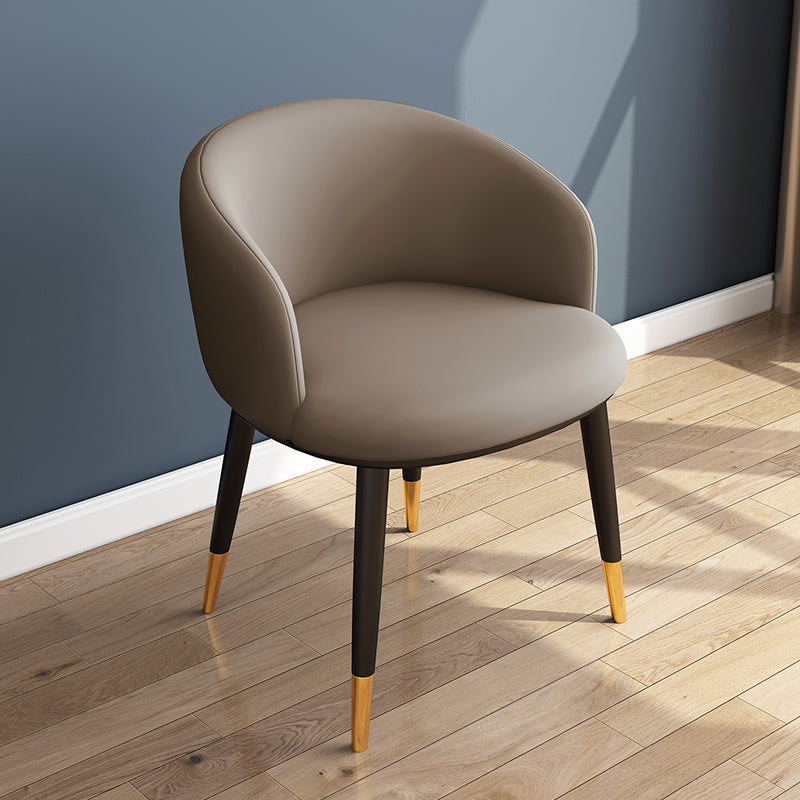 Chaise d'appoint scandinave d'intérieur, dossier Parsons, chaise de salle à manger rembourrée en métal