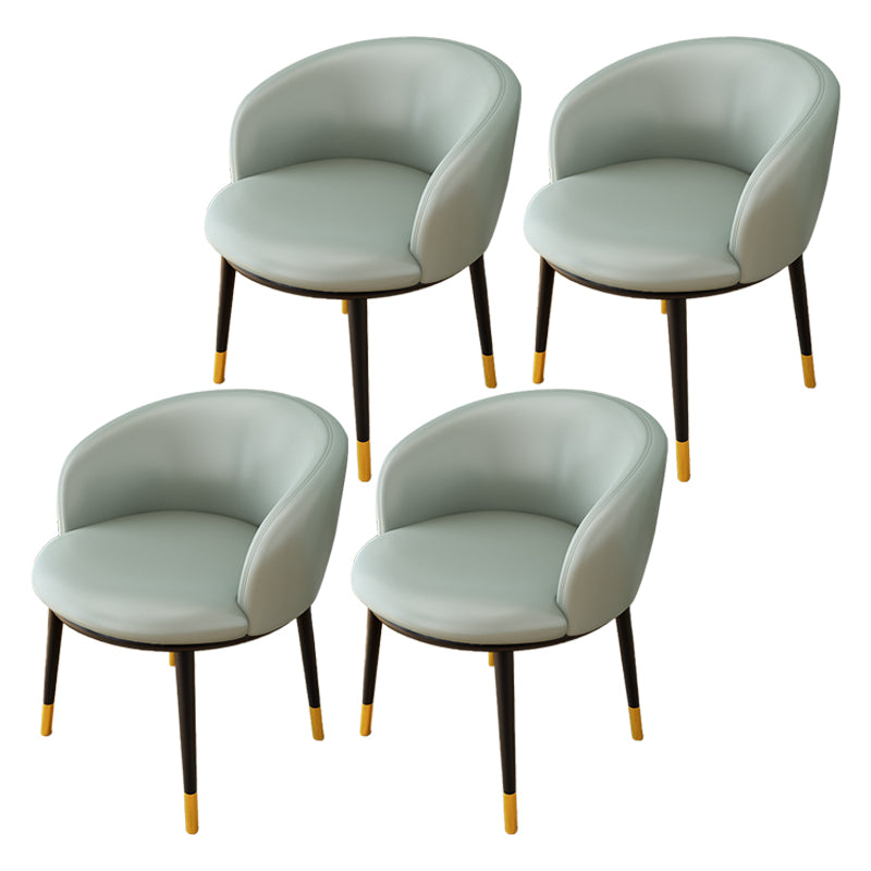 Silla lateral escandinava interior Silla de comedor tapizada de metal con respaldo Parsons