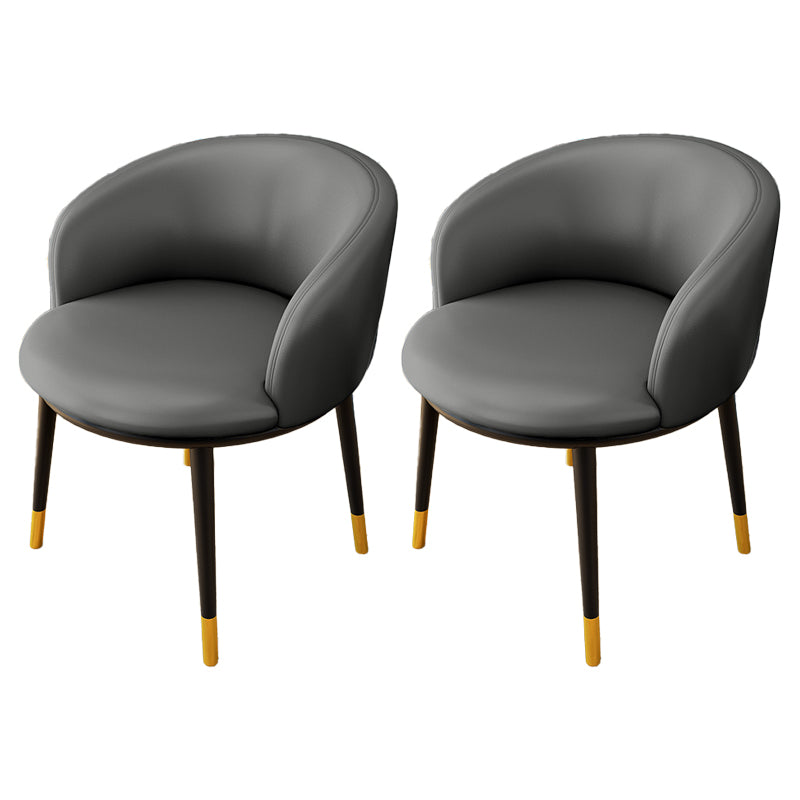 Silla lateral escandinava interior Silla de comedor tapizada de metal con respaldo Parsons