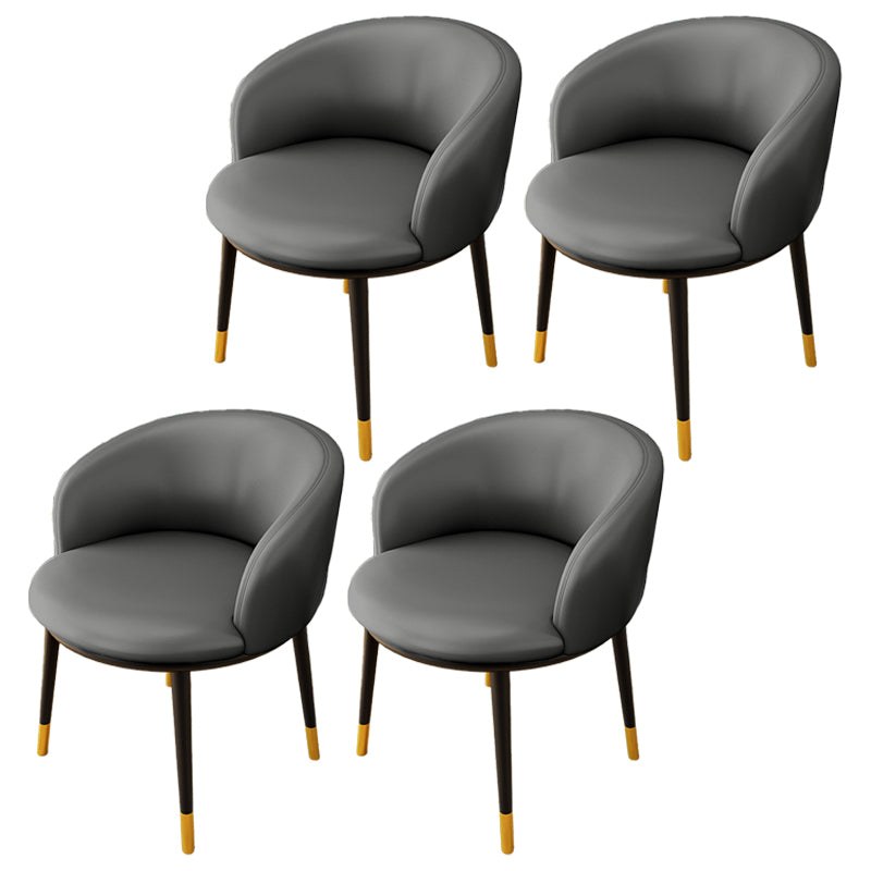 Silla lateral escandinava interior Silla de comedor tapizada de metal con respaldo Parsons