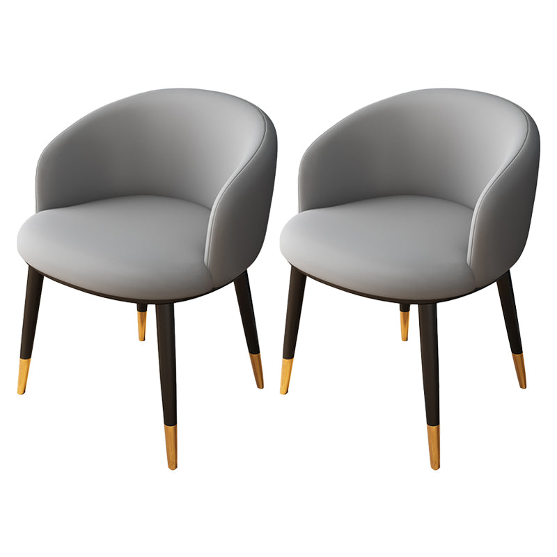 Silla lateral escandinava interior Silla de comedor tapizada de metal con respaldo Parsons
