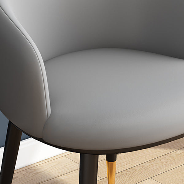 Silla lateral escandinava interior Silla de comedor tapizada de metal con respaldo Parsons