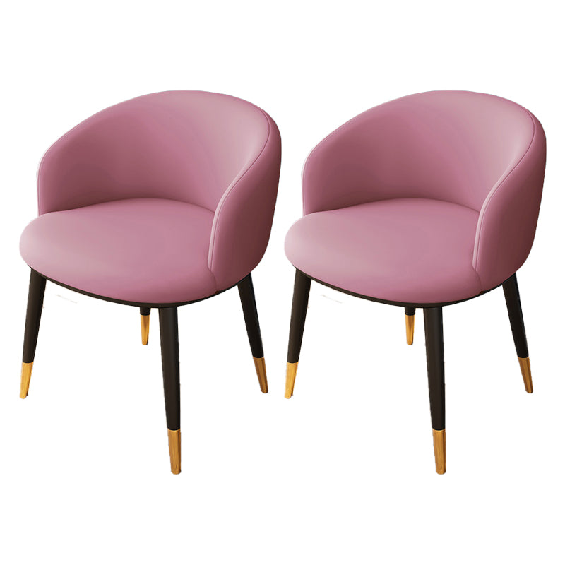 Silla lateral escandinava interior Silla de comedor tapizada de metal con respaldo Parsons