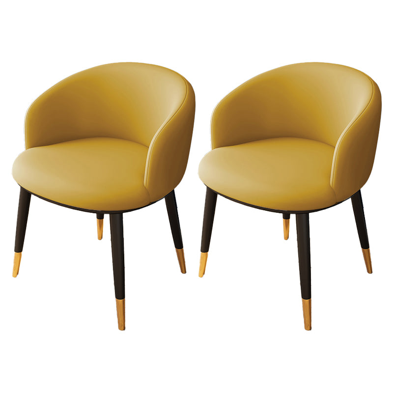 Silla lateral escandinava interior Silla de comedor tapizada de metal con respaldo Parsons