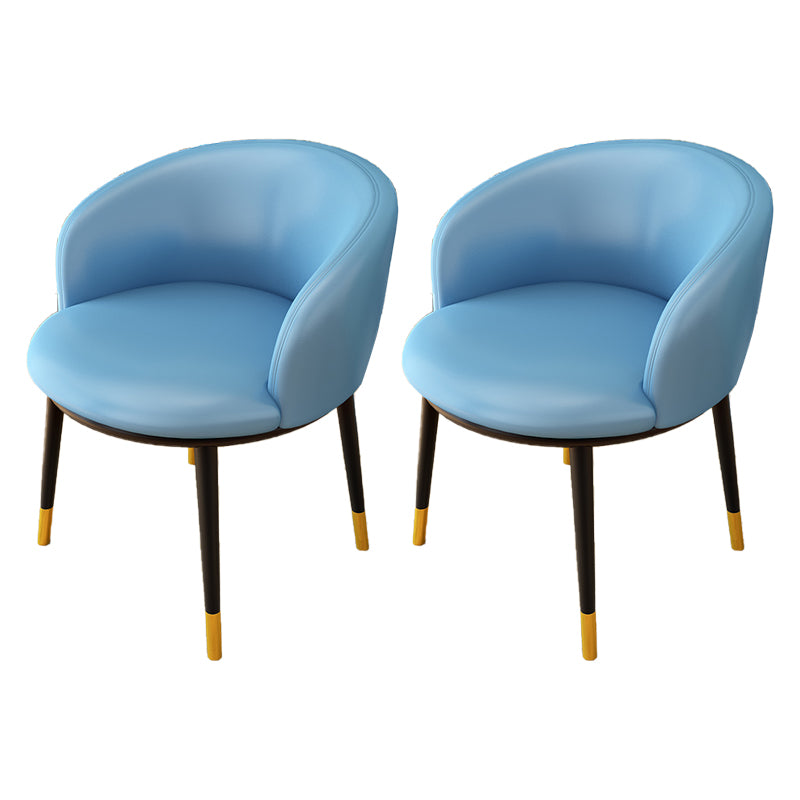 Silla lateral escandinava interior Silla de comedor tapizada de metal con respaldo Parsons