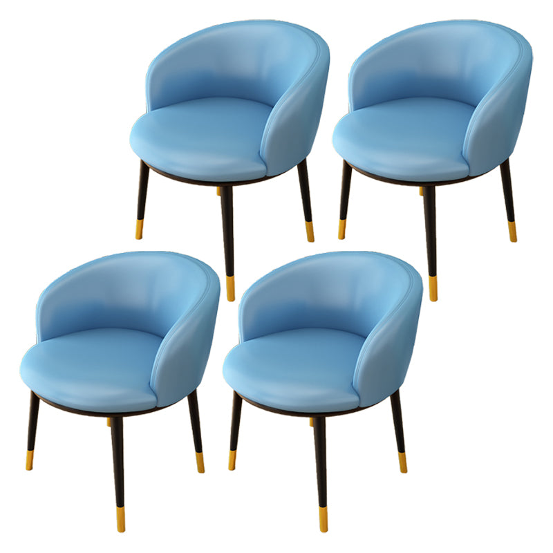 Silla lateral escandinava interior Silla de comedor tapizada de metal con respaldo Parsons
