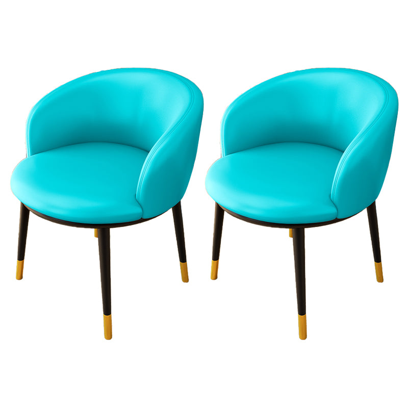 Silla lateral escandinava interior Silla de comedor tapizada de metal con respaldo Parsons