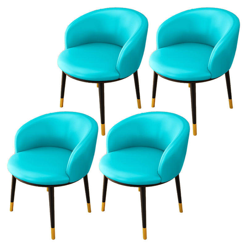 Silla lateral escandinava interior Silla de comedor tapizada de metal con respaldo Parsons