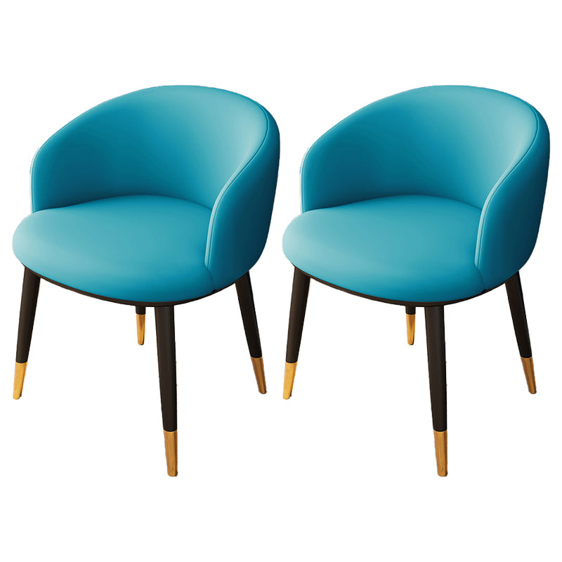 Silla lateral escandinava interior Silla de comedor tapizada de metal con respaldo Parsons