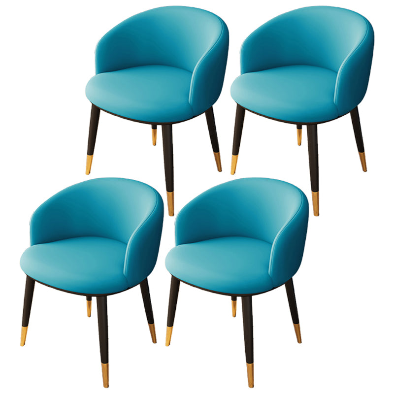 Silla lateral escandinava interior Silla de comedor tapizada de metal con respaldo Parsons