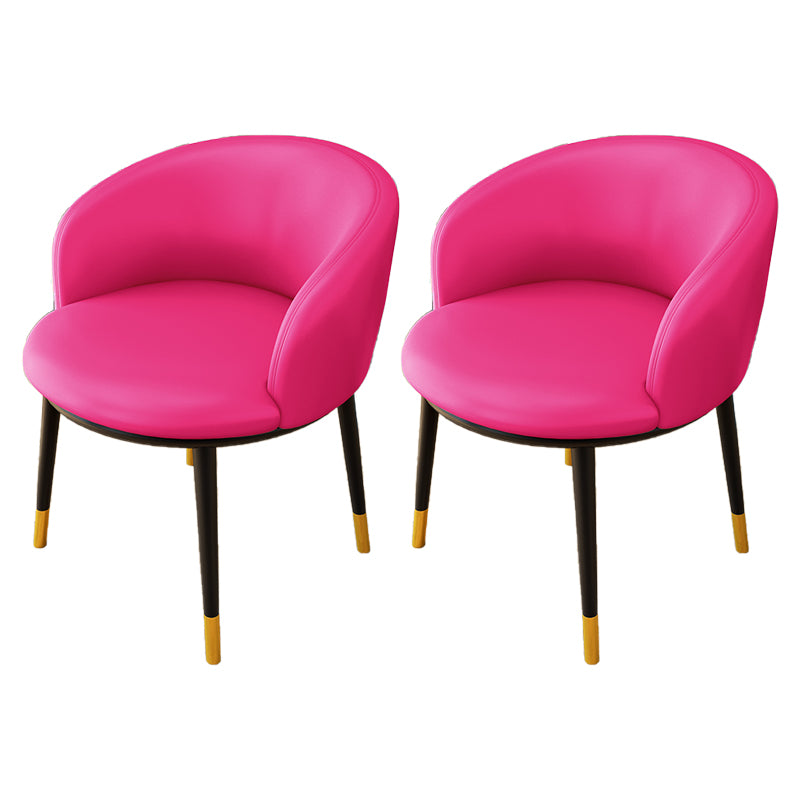 Silla lateral escandinava interior Silla de comedor tapizada de metal con respaldo Parsons