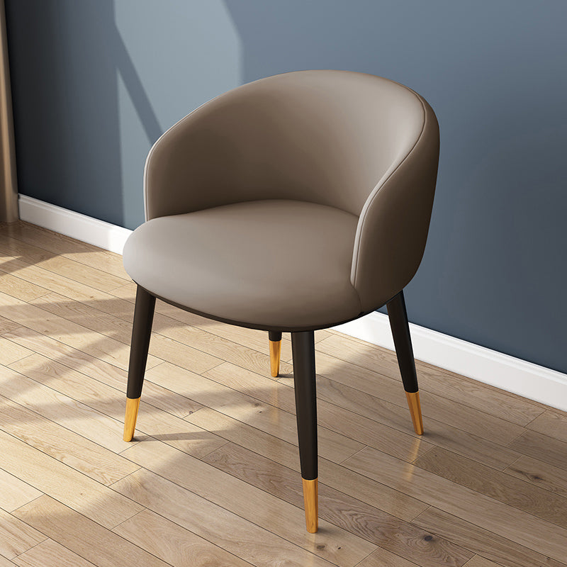 Silla lateral escandinava interior Silla de comedor tapizada de metal con respaldo Parsons