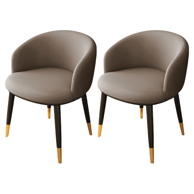 Silla lateral escandinava interior Silla de comedor tapizada de metal con respaldo Parsons