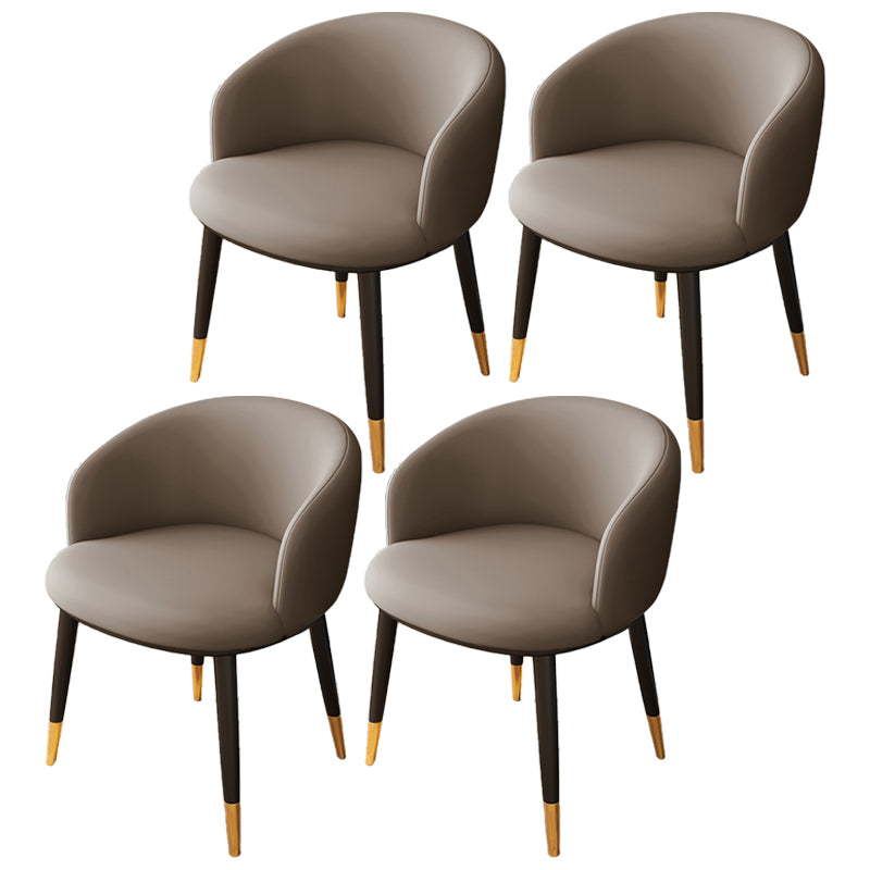 Silla lateral escandinava interior Silla de comedor tapizada de metal con respaldo Parsons