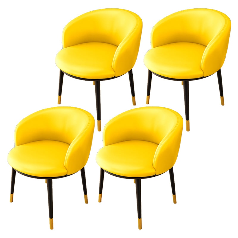 Silla lateral escandinava interior Silla de comedor tapizada de metal con respaldo Parsons