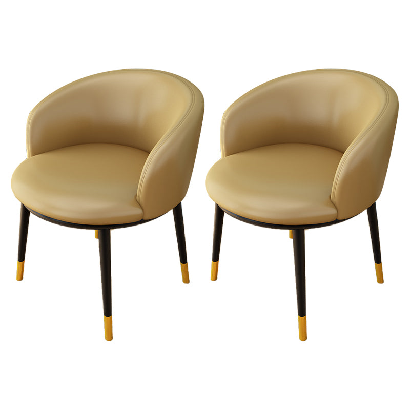 Silla lateral escandinava interior Silla de comedor tapizada de metal con respaldo Parsons