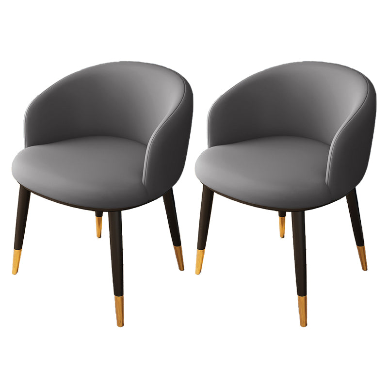 Silla lateral escandinava interior Silla de comedor tapizada de metal con respaldo Parsons