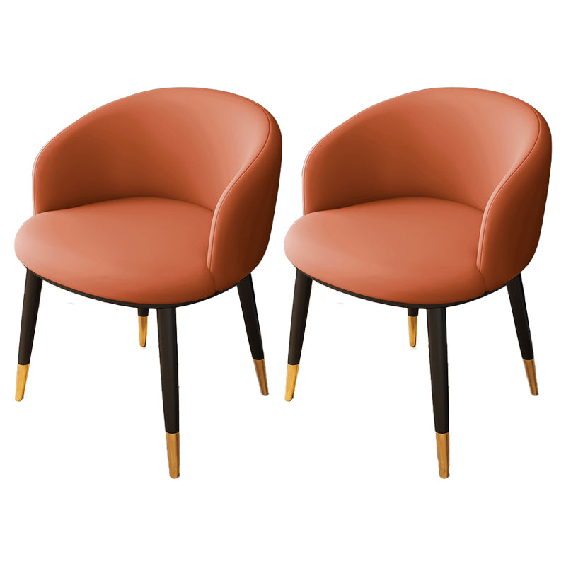 Silla lateral escandinava interior Silla de comedor tapizada de metal con respaldo Parsons