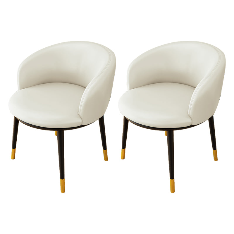 Silla lateral escandinava interior Silla de comedor tapizada de metal con respaldo Parsons