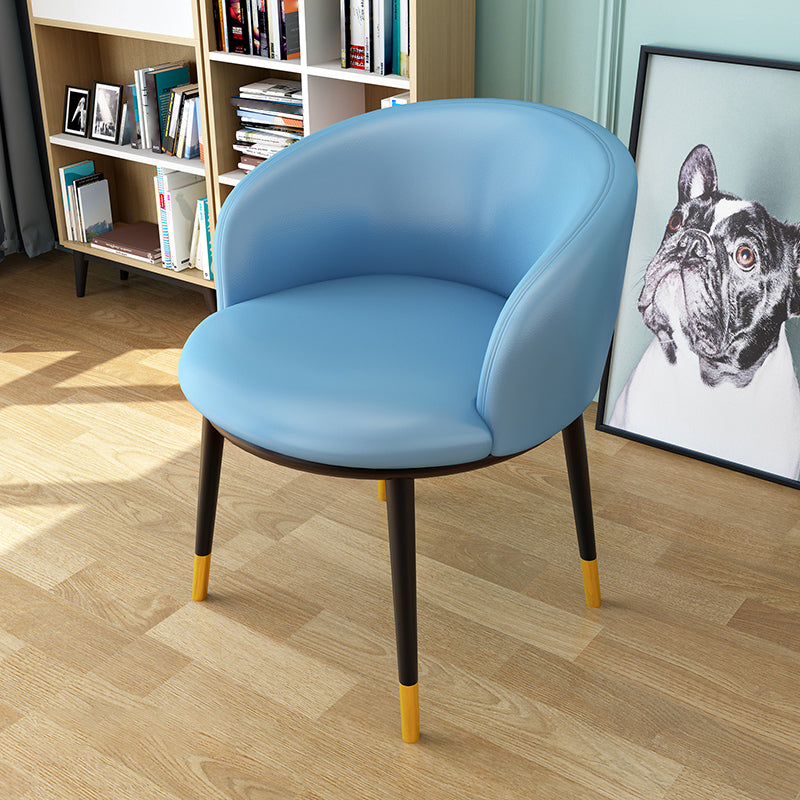 Chaise d'appoint scandinave d'intérieur, dossier Parsons, chaise de salle à manger rembourrée en métal