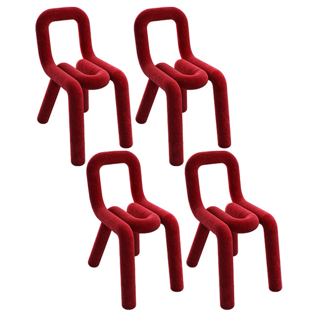 Ensemble de chaises latérales à dossier ouvert de cuisine de salle à manger de chaise en métal de style moderne