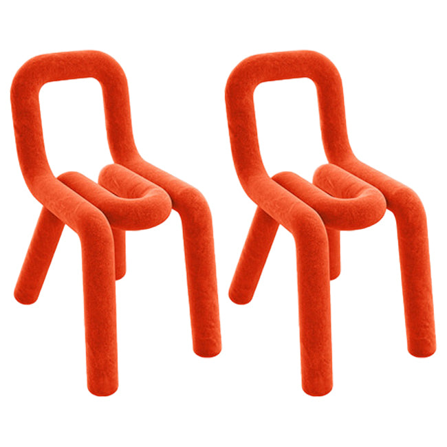 Ensemble de chaises latérales à dossier ouvert de cuisine de salle à manger de chaise en métal de style moderne