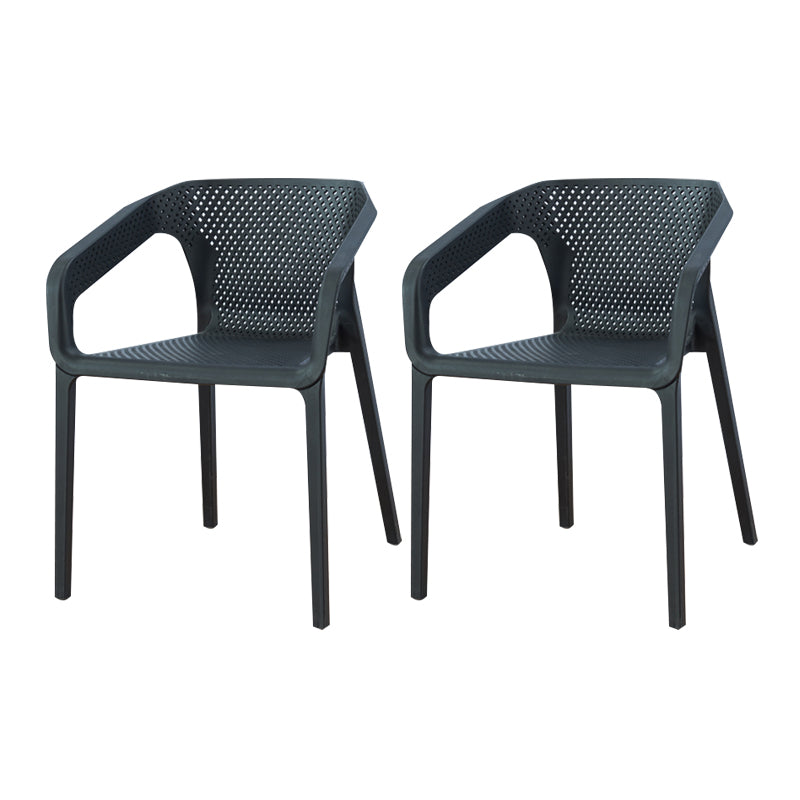 Ensemble de chaises de cuisine à manger avec bras arrière solide, chaises en plastique de style contemporain