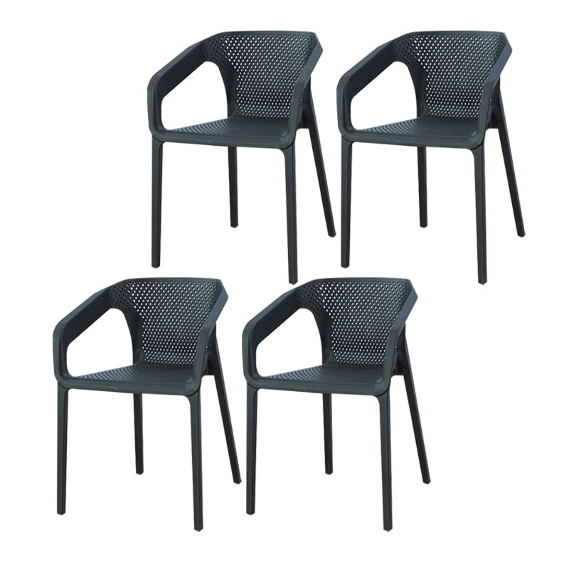 Ensemble de chaises de cuisine à manger avec bras arrière solide, chaises en plastique de style contemporain
