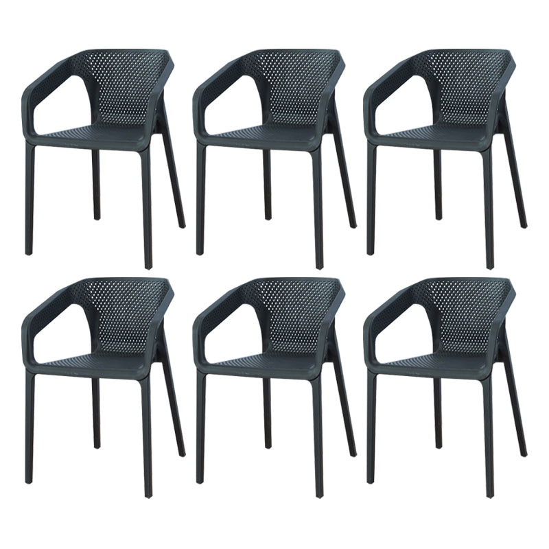 Ensemble de chaises de cuisine à manger avec bras arrière solide, chaises en plastique de style contemporain
