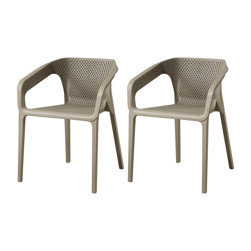 Ensemble de chaises de cuisine à manger avec bras arrière solide, chaises en plastique de style contemporain