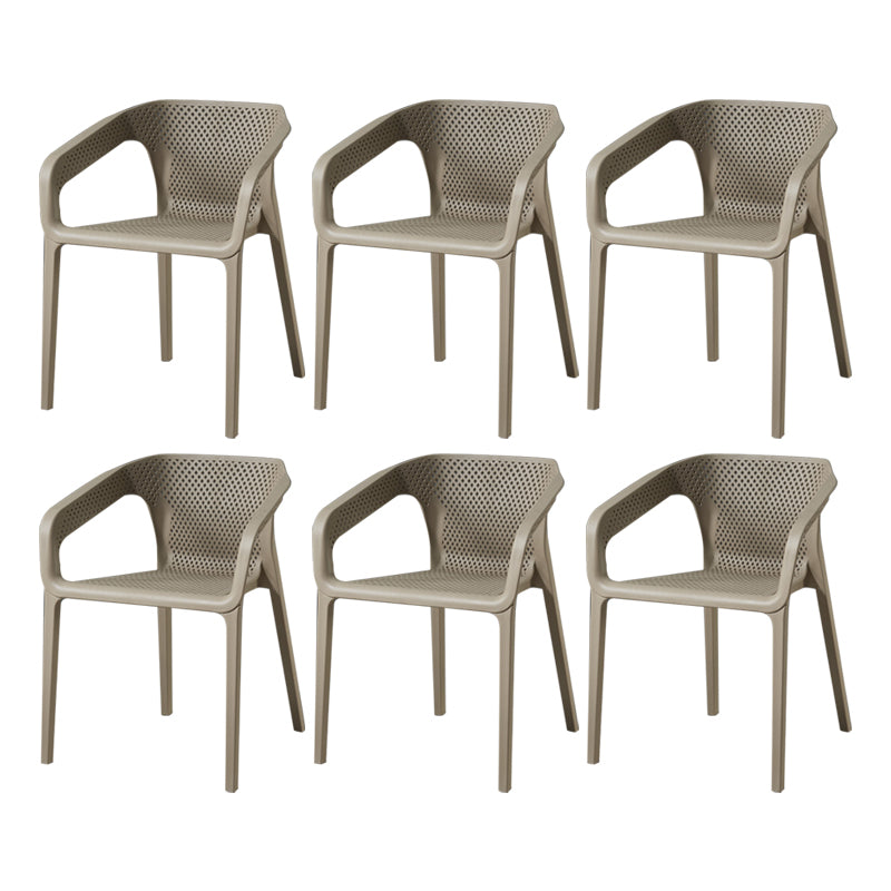 Ensemble de chaises de cuisine à manger avec bras arrière solide, chaises en plastique de style contemporain