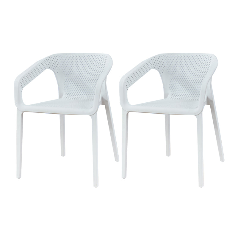 Ensemble de chaises de cuisine à manger avec bras arrière solide, chaises en plastique de style contemporain