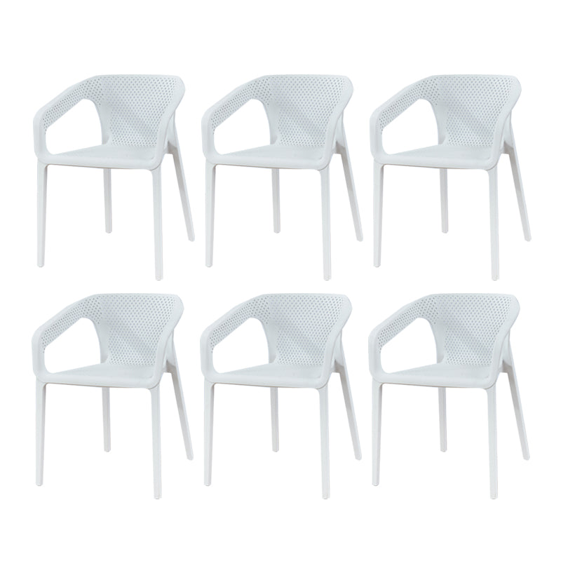 Ensemble de chaises de cuisine à manger avec bras arrière solide, chaises en plastique de style contemporain