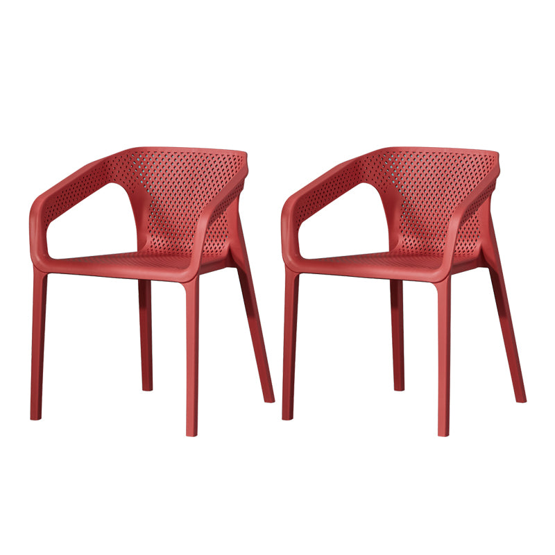 Ensemble de chaises de cuisine à manger avec bras arrière solide, chaises en plastique de style contemporain